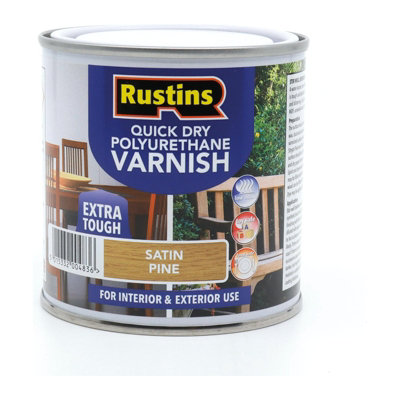 Rustins Quick Drying Polyurethane Varnish Satin Pine 250ml