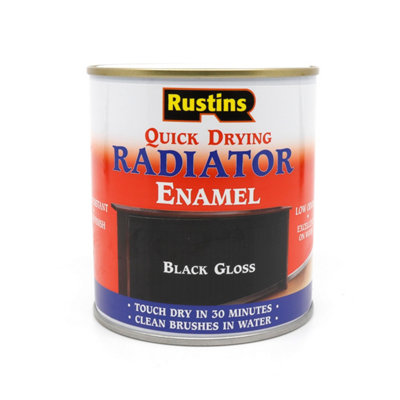 Rustins Quick Drying Radiator Enamel Gloss - Black 500ml
