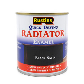 Rustins Quick Drying Radiator Enamel Satin - Black 250ml
