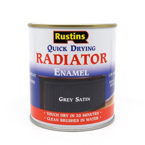Rustins Quick Drying Radiator Enamel Satin - Grey 250ml