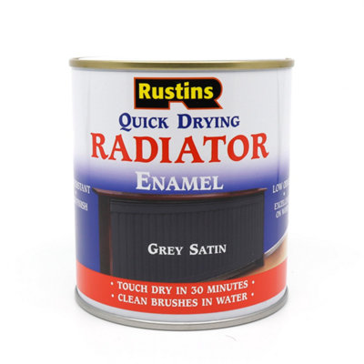 Rustins Quick Drying Radiator Enamel Satin - Grey 500ml