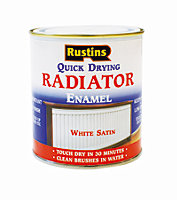 Rustins Quick Drying Radiator Enamel Satin - White 1ltr