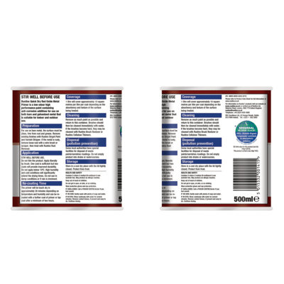 Rustins Quick Dry Red Oxide Metal Primer 500ml