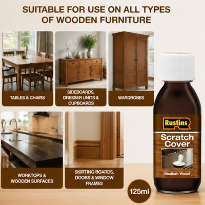 Rustins Scratch Cover Restore & Protect Medium Wood 125ml