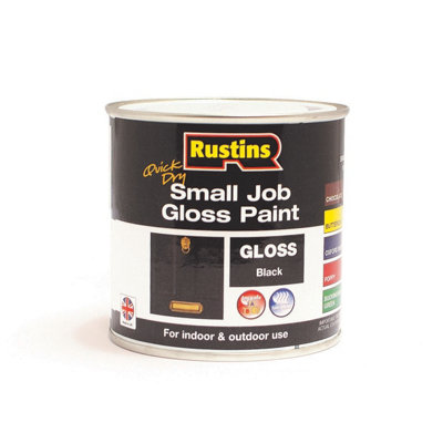 Rustins Small Job Paint Gloss Black 250ml DIY at B&Q