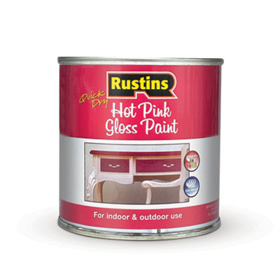 Rustins Small Job Paint Gloss Hot Pink 250ml DIY at B&Q