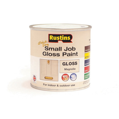 Rustins Small Job Paint Gloss Magnolia 250ml DIY at B&Q