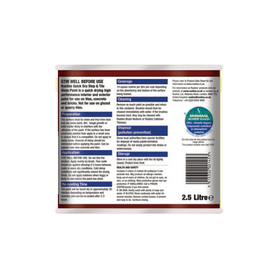Rustins Step & Tile Paint - Red 2.5ltr
