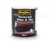 Rustins Textured Step & Tile Paint - Black 500ml