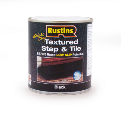 Rustins Textured Step & Tile Paint - Black 500ml