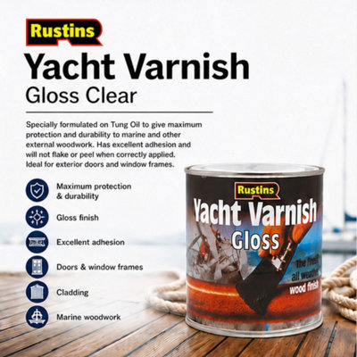 Rustins Yacht Varnish Gloss Clear 1L