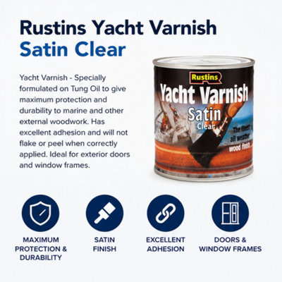 Rustins Yacht Varnish Satin Clear 250ml