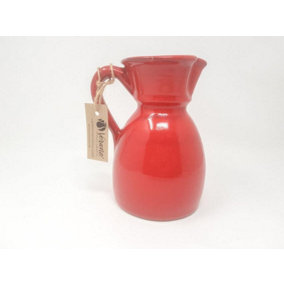 Rustiqua Hand Dipped Terracotta Kitchen Dining Curvy Pourer Jug Red (H) 19cm