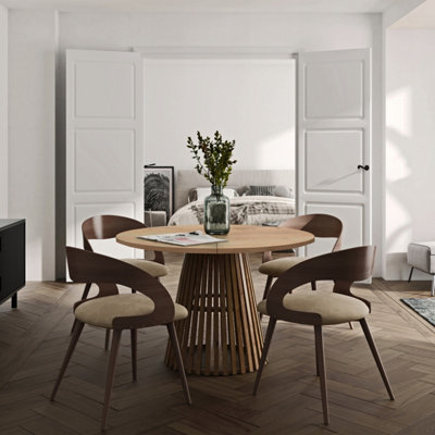 Ruston Extending Dining Table Scandinavian Style - Gold Craft Oak