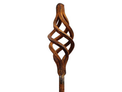 Rusty Metal Spiral Garden Stake - Large - Pack of 3 - Raw steel designed to rust