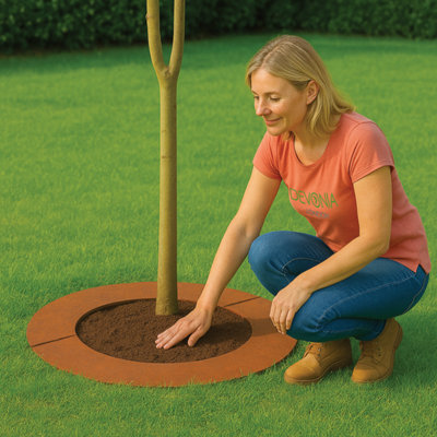 Rusty Metal tree protection ring 70cm diameter for raised beds & borders