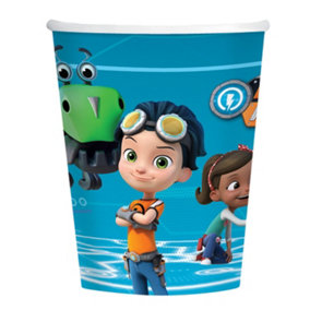 Rusty Rivets Paper Logo Disposable Cup (Pack of 8) Blue (One Size)