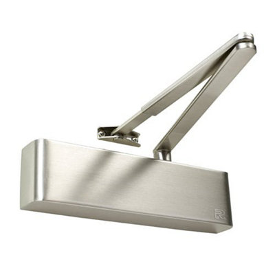 Rutland Door Closer, EN 2-5 adjustable by spring, Delayed Action and Back Check valve, c/w Semi-radius Cover and Flatbar Armset Price Comparisons | Compare The Build