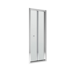 Ruwa 4mm Toughened Safety Glass Reversible Bi-Fold Shower Door - 700mm - Chrome - Balterley