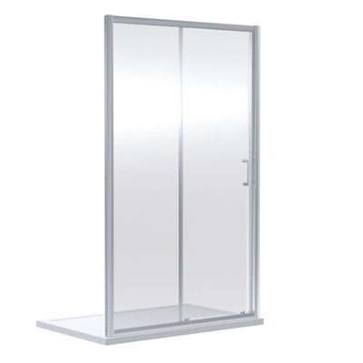 Ruwa 6mm Toughened Safety Glass Sliding Shower Door - 1900 x 1200mm - Chrome - Balterley