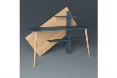 Ruzgar Computer Desk - White & Walnut