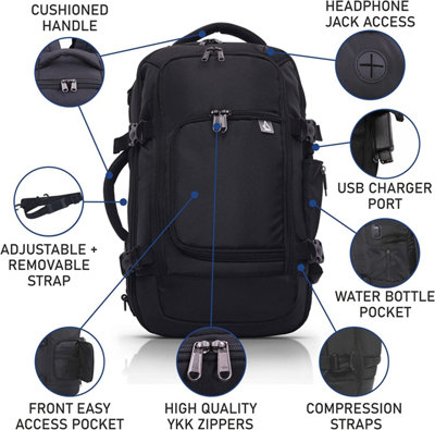 Ryanair 40x20x25 Maximum Size Hand Cabin Luggage Approved Travel Carry On  Holdall Lightweight Shoulder Bag Backpack Rucksack Bag