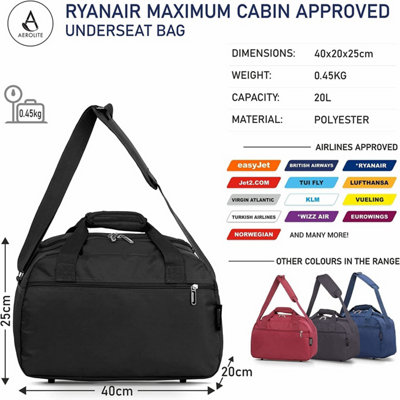 Ryanair Cabin Bags 40x20x25 Maximum Size Foldable Carry On Premium Bag Holdall Small Lightweight Cabin Luggage