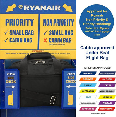 Ryanair Cabin Bags 40x20x25 Maximum Size Foldable Carry On Premium Bag Holdall Small Lightweight Cabin Luggage