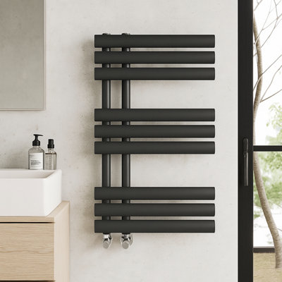 Ryder Black Heated Towel Rail - 820x500mm