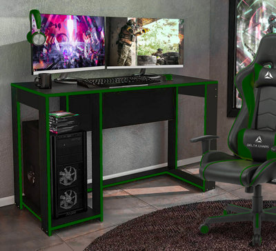 ROYALE GAMING DESK GRAPHITE/GREEN