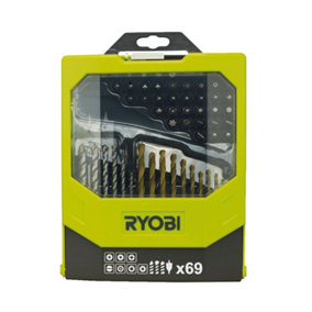 Ryobi 69 Piece Mixed Drill and Screwdriver Bit Set - RAK69MIX