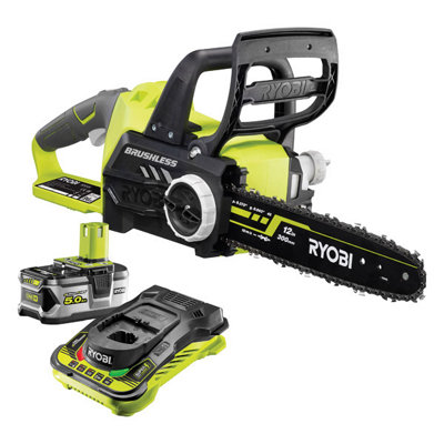 Ryobi ONE+ Brushless 30cm Chainsaw 18V 5.0Ah Kit - RCS1830-150 at B&Q