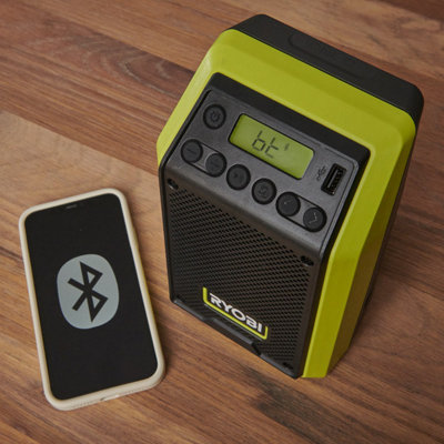 Ryobi ONE+ Compact Bluetooth Radio 18V RR18-0 Tool Only - NO BATTERY OR  CHARGER SUPPLIED