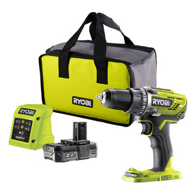RYOBI 18V ONE accuboormachine R18DD3-215S (2 versnellingen, max. draaimoment 50Nm, koppelstanden 24, boorhouder 13 mm, incl. 2 x 1,5 Ah accu en oplader in gereedschapstas