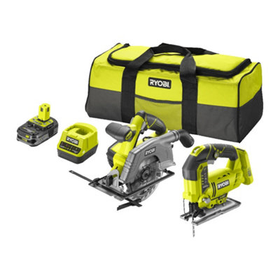 Ryobi ONE+ Jigsaw & Circular Saw Twin Pack 18V 2.5Ah Kit (R18JSCS