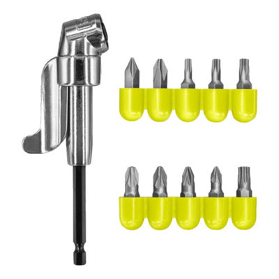 Ryobi Right Angle Drill Adapter and Bit Set RAKRAD11