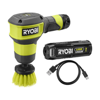 Ryobi USB Lithium Scrubber Kit (1 x 2.0Ah) 4V - RSCR4-120G