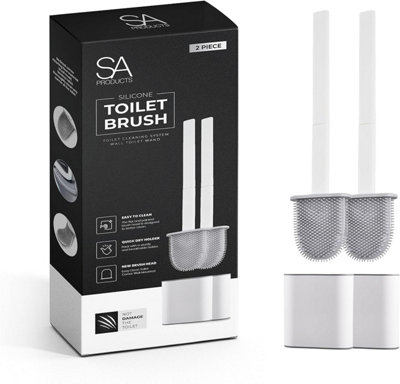 Ryori Pack Of 2 Silicone Toilet Brush - Bathroom Cleaning Brush With Holder - No-Scratch Bristles Price Comparisons | Compare The Build