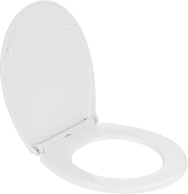 RYORI White Quick Release Toilet Seat - Soft close - Universal Bathroom Seating With Thermoset Lid - 6