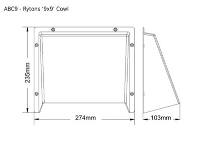 Ryton ABC9WH Cowled External Ventilation Grille 9 x 9 (White)
