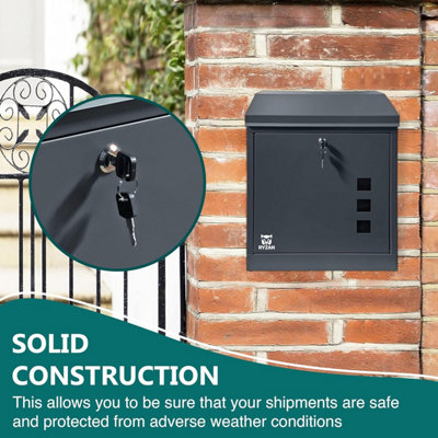 RYZAN Wall Mounted Parcel Box, Secure Delivery Box Drop Box for ...