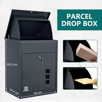 RYZAN Wall Mounted Parcel Box, Secure Delivery Box Drop Box for ...