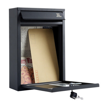 Ryzan Weatherproof Lockable Mailbox with Viewing Panels Secure Outdoor ...