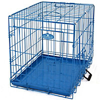 S 24inch Foldable Blue Dog Cage