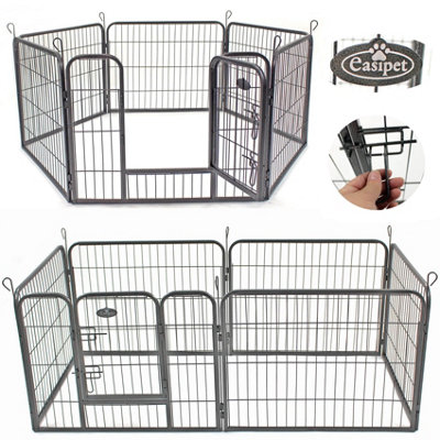 S 6 Panel Heavy Duty Play Pen Black