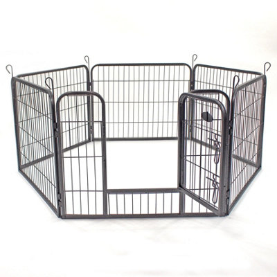 S 6 Panel Heavy Duty Play Pen Black - 3