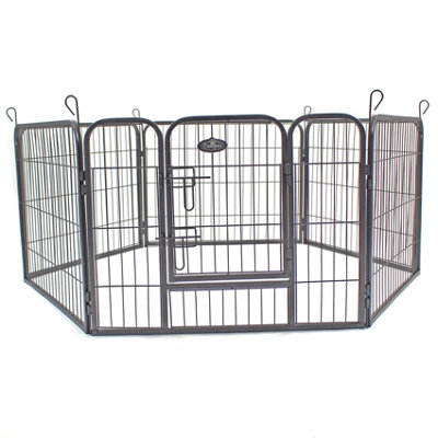 S 6 Panel Heavy Duty Play Pen Black - 4