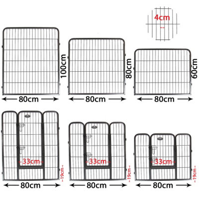 S 6 Panel Heavy Duty Play Pen Black - 7