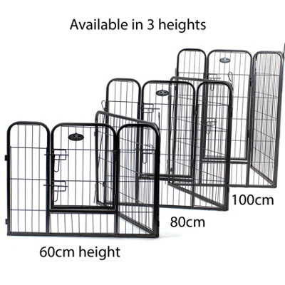 S 6 Panel Heavy Duty Play Pen Black - 8