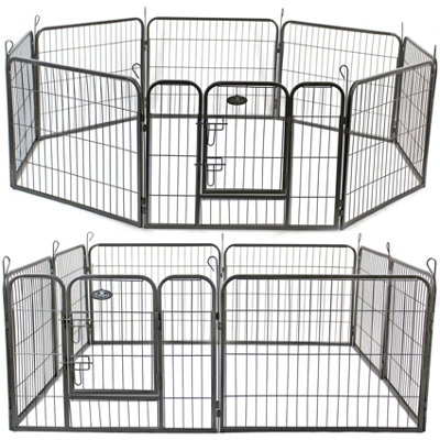 S 8 Panel Heavy Duty Play Pen Black